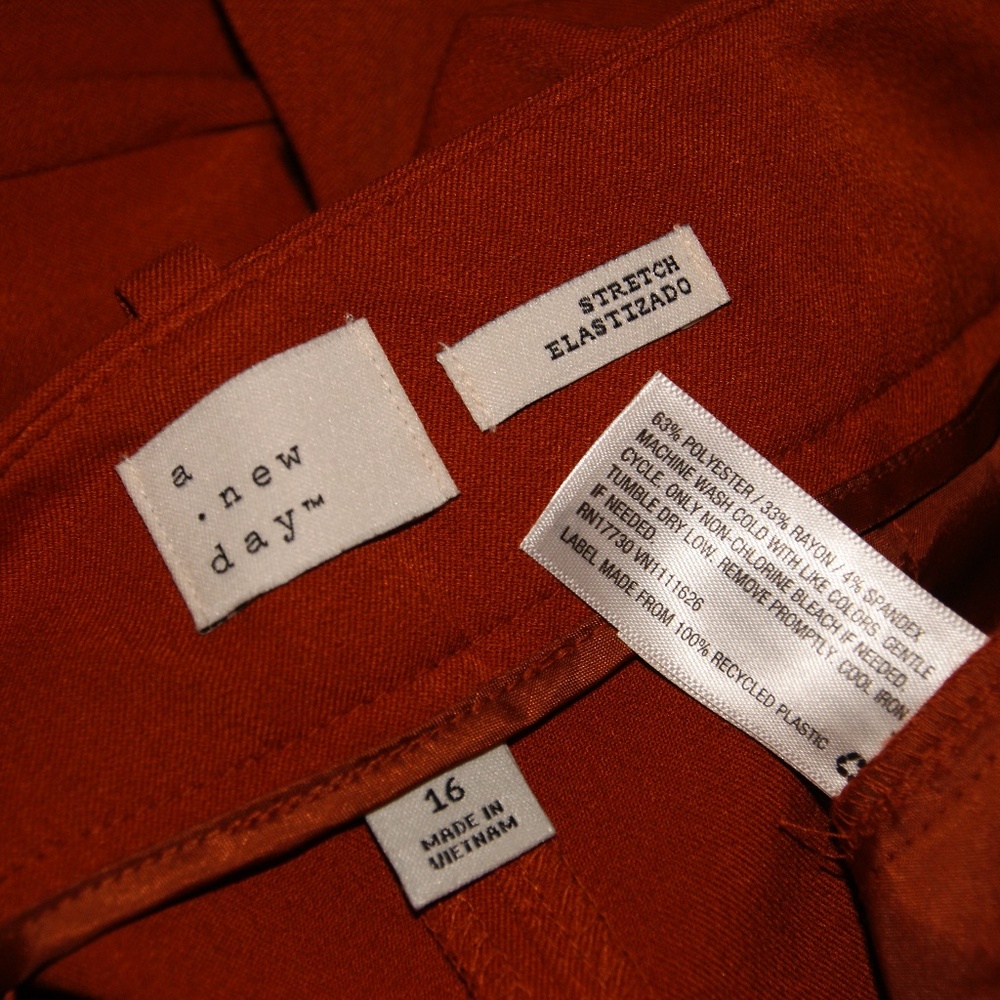 NEW Burnt Orange Wide-Leg Crop Fashion Pants 16 B3 - Picture 6 of 8